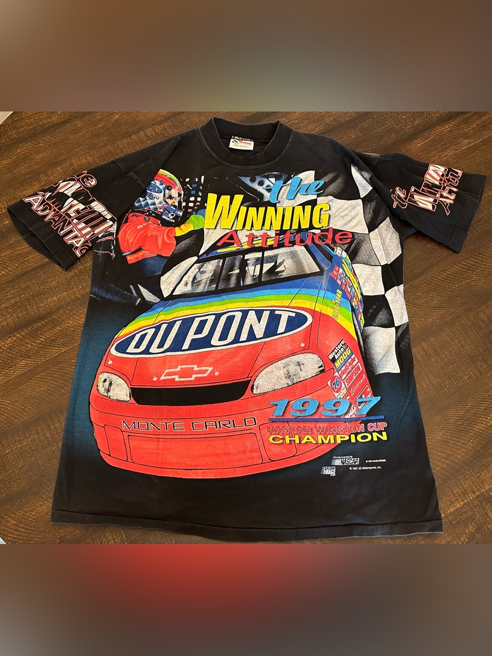 VTG 1997 NASCAR Jeff Gordon AOP Winning Attitude Winston Cup T Shirt-Large-USA
